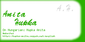 anita hupka business card